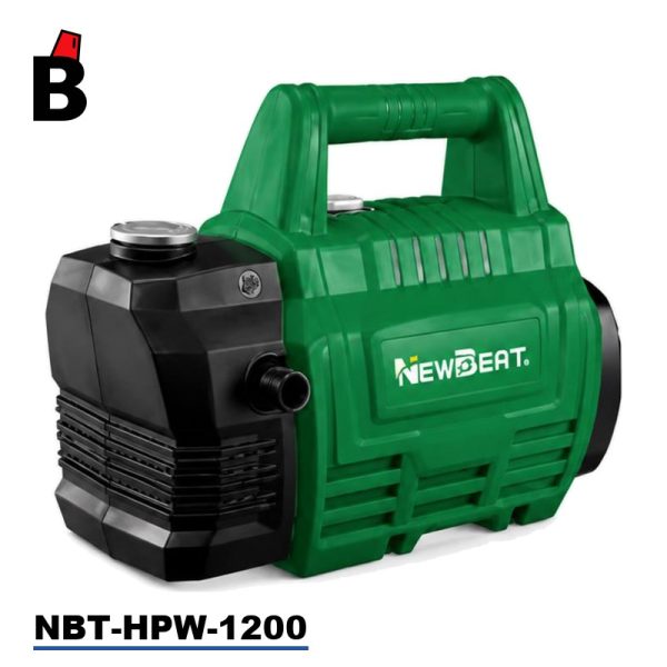 مضخة غسيل سيارات 150 بار 1800 واط ملف نحاس مع بربيش 8 متر نيوبيت NBT-HPW-1200 مضخة غسيل سيارات نيوبيت - باشا تولز